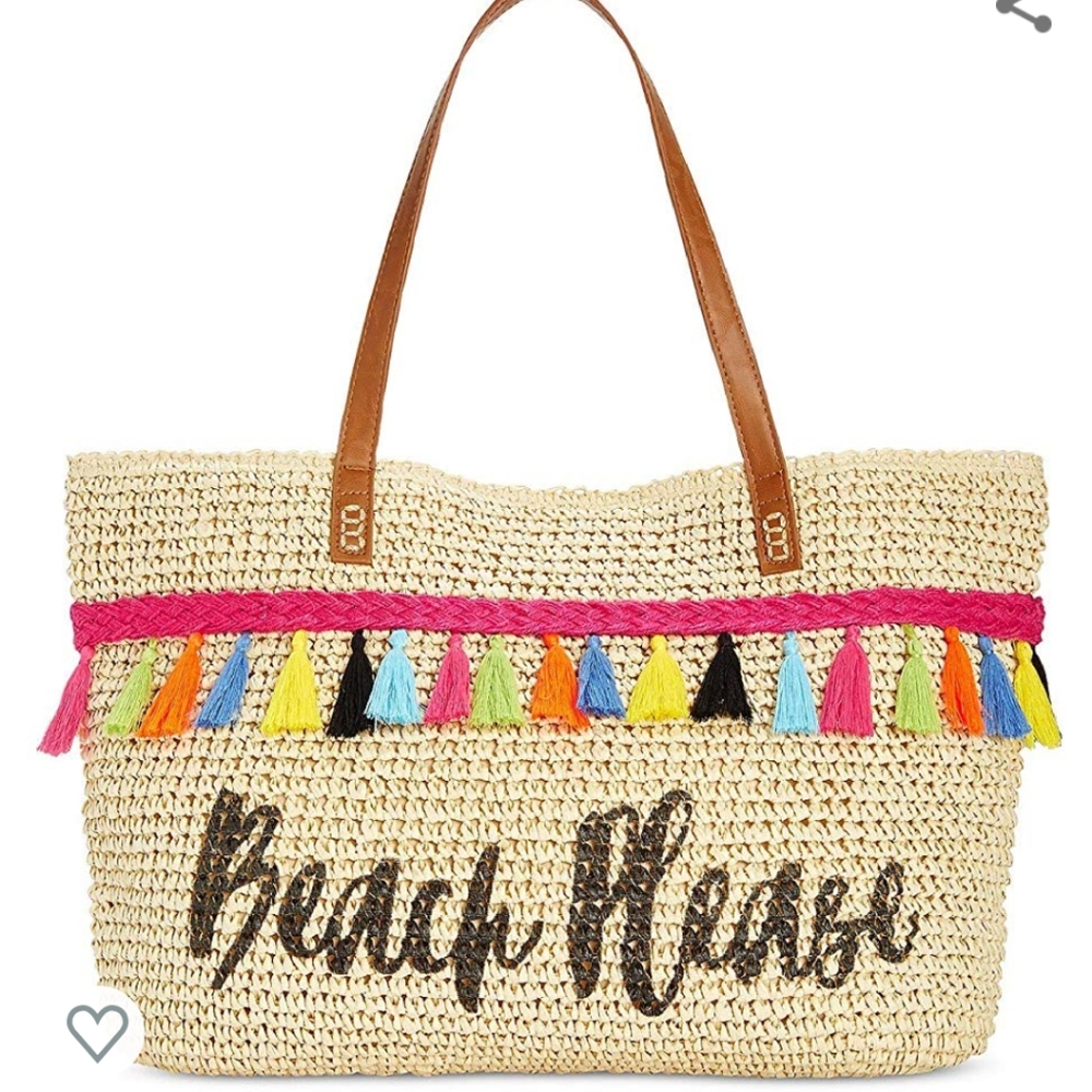 INC BEACH HOUSE TASSELS MULTICOLORED TOTE BAG